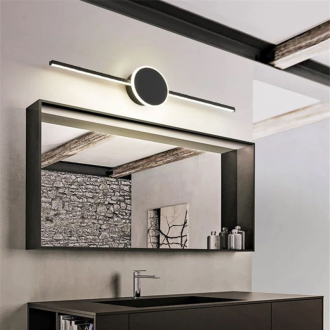 Rea Okrúhle svietidlo nad zrkadlo LED 40cm - čierna OSW-07880