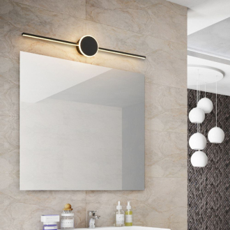 Rea Okrúhle svietidlo nad zrkadlo LED 60cm - čierna OSW-07881