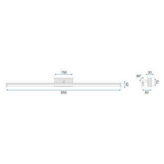 REA Kúpeľňové svietidlo LED nad zrkadlom 20W 100cm - biela OSW-05006