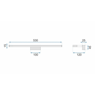 Rea Svietidlo nad zrkadlo LED 60cm - chróm OSW-08435
