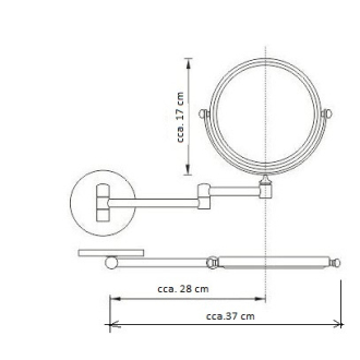 kozmetické zrkadlo nástenné, okrúhle KD02090705