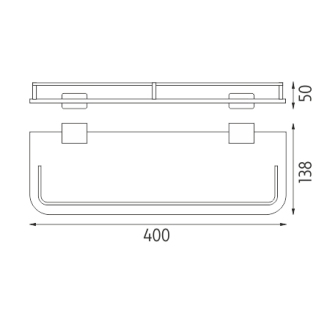 Nimco Kibo Ki 14091AX-40-26 Polica s ohrádkou, 40 cm chróm