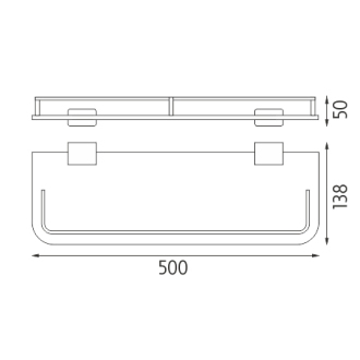 Nimco Kibo Ki 14091AX-50-26 Polica s ohrádkou, 50 cm chróm