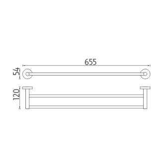 Nimco Unix UN 13061D-26 Držiak na uteráky dvojitý, 66 cm chróm