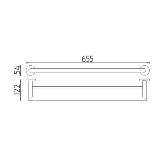 Nimco Unix UN 13061DA-26 Držiak na uteráky dvojitý, 66 cm chróm