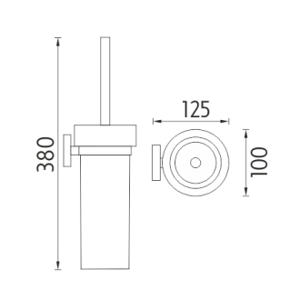 Nimco Unix UN 13094W-26 Toaletná WC kefa chróm