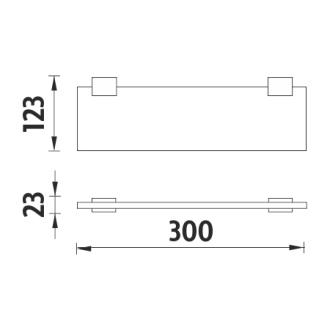 Nimco Kibo Ki X330-C-90 Polica IXI, 30 cm čierny mat