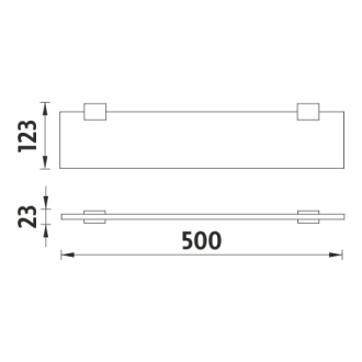 Nimco Kibo Ki X350-C-90 Polica IXI, 50 cm čierny mat