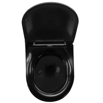 Rea Carlo Mini Rimless Duroplast Flat WC závesná misa čierna/zlatá REA-C8800