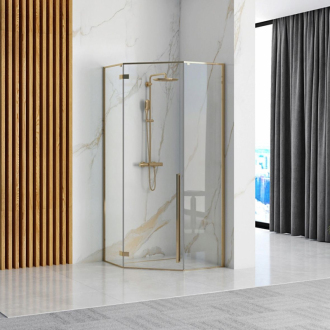 Rea Diamond sprchovací kút 90x90, zlatá REA-K6616