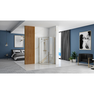 Rea Diamond sprchovací kút 90x90, zlatá REA-K6616
