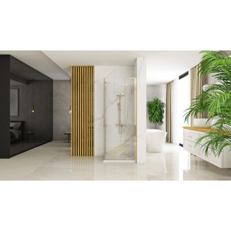 Rea Hugo sprchovací kút 90x90, brúsené zlato REA-K6609