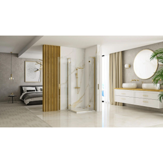 Rea Hugo sprchovací kút 90x90, brúsené zlato REA-K6609