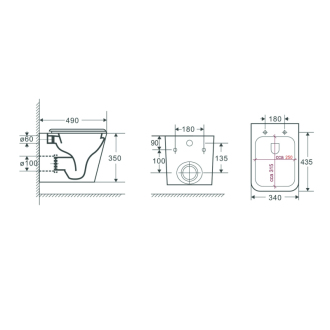 ORLO závesné wc rimless + SLIM sedátko soft-close, hranaté OLKLT052E