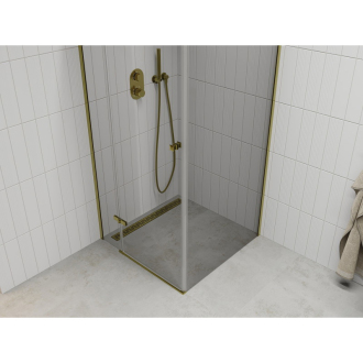 Mexen Roma sklopná sprchová kabína 90 x 90 cm, priehľadná, zlatá - 854-090-090-50-00