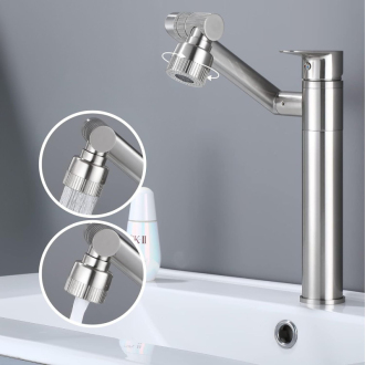 REA PACO Umývadlová batéria INOX, brúsený nikel, vysoká REA-B0537