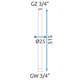 REA Predĺženie pre vaňovú/sprchovú súpravu, zlatá 50cm REA-K0890