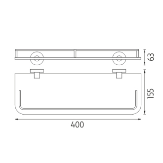 Nimco Unix UN 13091AX-40-26 Polica s ohrádkou, 40 cm chróm