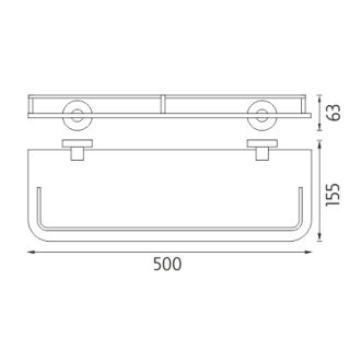 Nimco Unix UN 13091AX-50-26 Polica s ohrádkou, 50 cm chróm