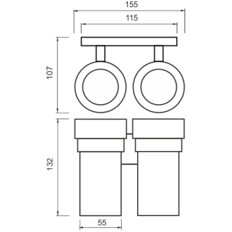 Nimco Keira KE 22058DW-26 Držiak pohárov dvojitý chróm
