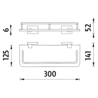 Nimco Keira KE 22091AX-30-26 Polica s ohrádkou, 30 cm chróm