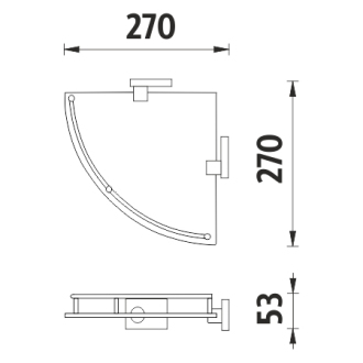 Nimco Keira KE 22091RA-26 Polica rohová chróm