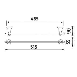 Nimco Lada LA 19046-26 Držiak na uteráky, 52 cm chróm