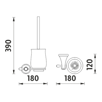 Nimco Lada LA 19094K-80 Toaletná WC kefa staromeď