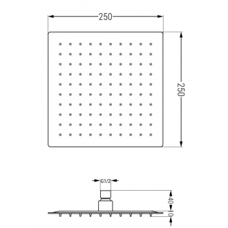 MEXEN SLIM Sprchová hlavica 25x25 cm zlatá 79125-50