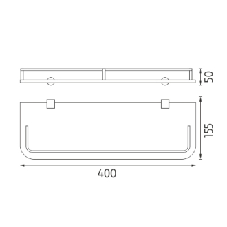 Nimco Bormo BR 11091AX-40-26 Polica s ohrádkou, 40 cm chróm