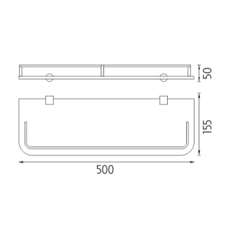 Nimco Bormo BR 11091AX-50-26 Polica s ohrádkou, 50 cm chróm