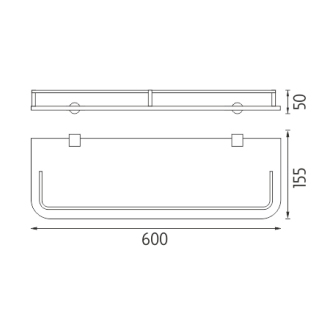 Nimco Bormo BR 11091AX-60-26 Polica s ohrádkou, 60 cm chróm