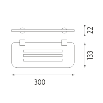 Nimco Bormo BR X330-26 Polica, 30 cm chróm