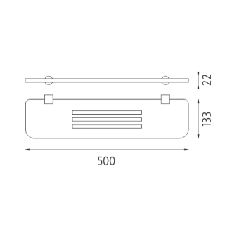 Nimco Bormo BR X350-26 Polica, 50 cm chróm