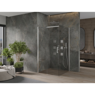 Mexen Omega výsuvný sprchovací kút 100 x 100 cm, transparentný, chróm - 825-100-100-01-00