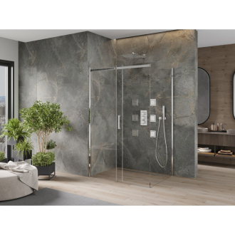 Mexen Omega výsuvný sprchovací kút 110 x 80 cm, transparentný, chróm - 825-110-080-01-00