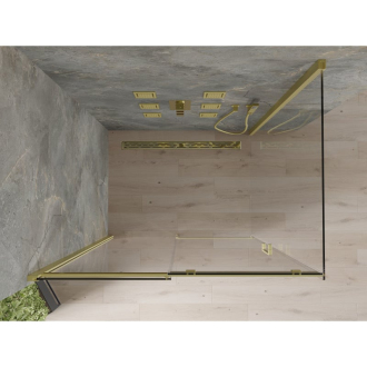 Mexen Omega výsuvná sprchová kabína 110 x 80 cm, priehľadná, zlatá - 825-110-080-50-00