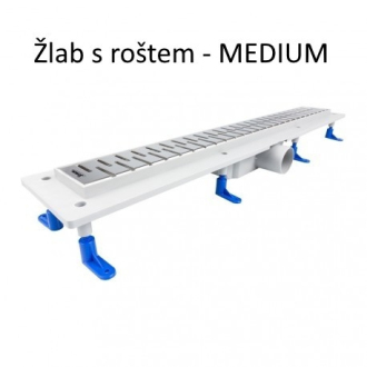 STANDARDline - odtokový žľab s roštom MEDIUM, dĺžka 700 mm OLPZLABST69