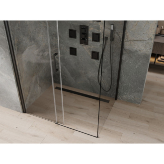 Mexen Omega výsuvná sprchová kabína 120 x 80 cm, priehľadná, čierna - 825-120-080-70-00