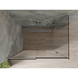 Mexen Omega výsuvný sprchovací kút 110 x 80 cm, grafit, chróm - 825-110-080-01-40