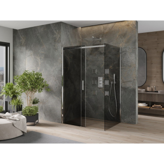 Mexen Omega výsuvný sprchovací kút 110 x 80 cm, grafit, chróm - 825-110-080-01-40