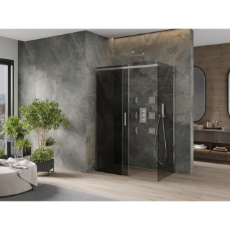 Mexen Omega výsuvná sprchová kabína 140 x 80 cm, grafit, chróm - 825-140-080-01-40