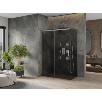 Mexen Omega výsuvná sprchová kabína 140 x 80 cm, grafit, chróm - 825-140-080-01-40