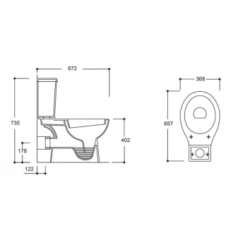 kombi WC CARMINA zadný odpad, spodné napúšťanie OLKGCA04KLZ02M