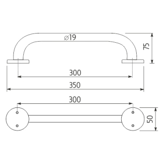 Nimco Madlo BM 3035-18 Madlo 300x19 mm leštená nerez oceľ