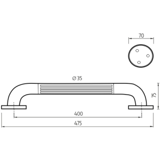 Nimco Madlo BM 1235-05 Madlo plastové 400x35 mm biela
