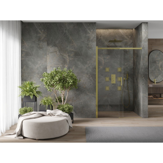 MEXEN OMEGA sprchové dvere 120x190 cm 8 mm zlatá-číre 825-120-000-50-00