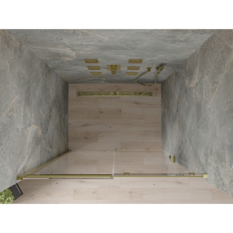 MEXEN OMEGA sprchové dvere 130x190 cm 8 mm zlatá-číre 825-130-000-50-00