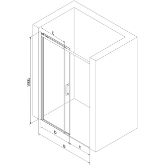 MEXEN OMEGA sprchové dvere 140x190 cm 8 mm chróm-číre 825-140-000-01-00