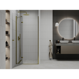 MEXEN ROMA sprchové dvere 90x190 cm 6mm, zlatá-číre 854-090-000-50-00